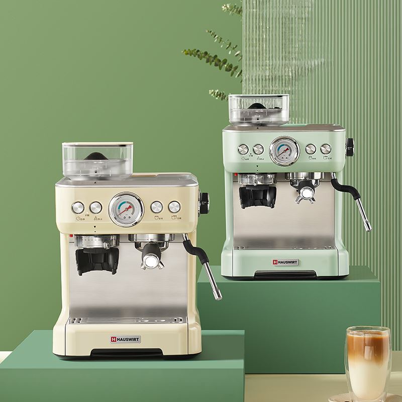 海氏意式半自动磨豆咖啡机C5绿色