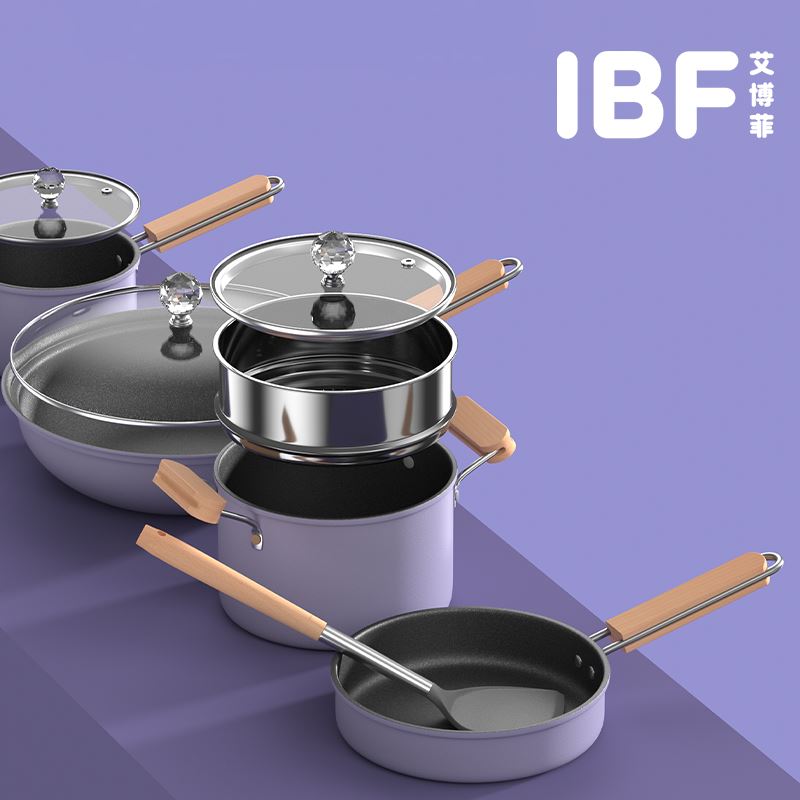 IBF艾博菲紫羅蘭料理套裝鍋六件套IBF2102TZ6