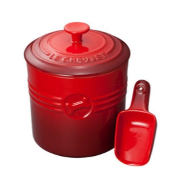 LeCreuset/酷彩宠物系列食物储存罐带铲红色