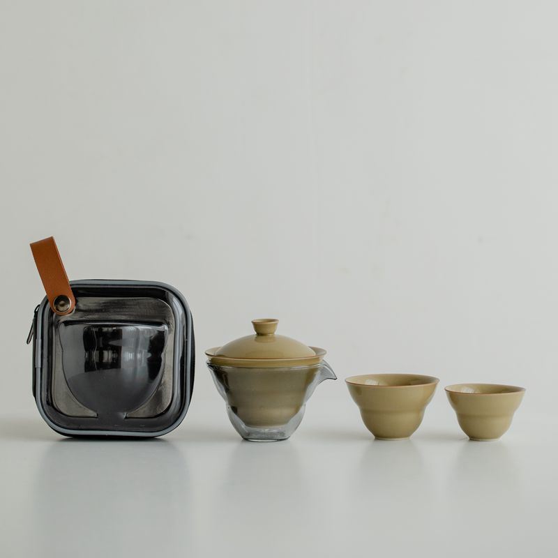 定窑黄-透明包旅行茶具