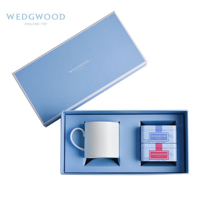 WEDGWOOD威基伍德几何马克杯+随身包茶罐礼盒