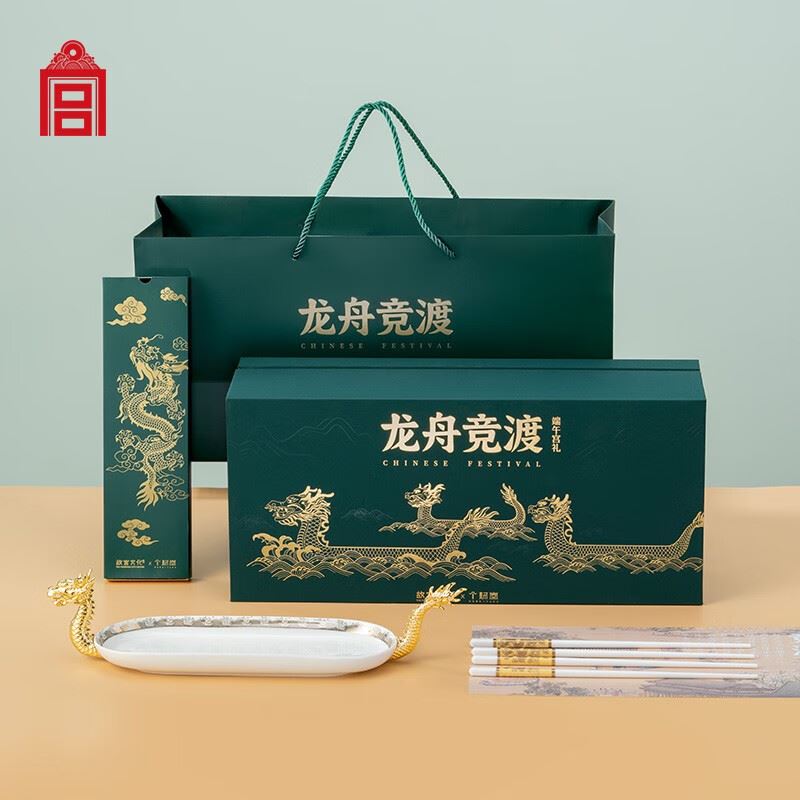 故宫龙舟竞渡餐具礼盒（不含粽子）