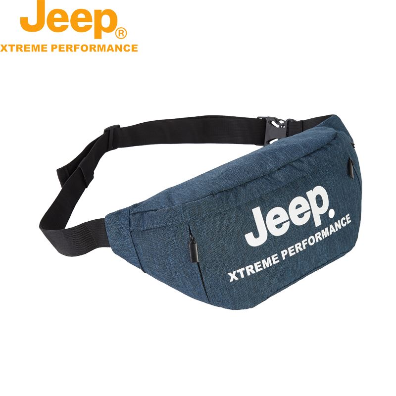 Jeep吉普時尚單肩斜挎包腰包藍色