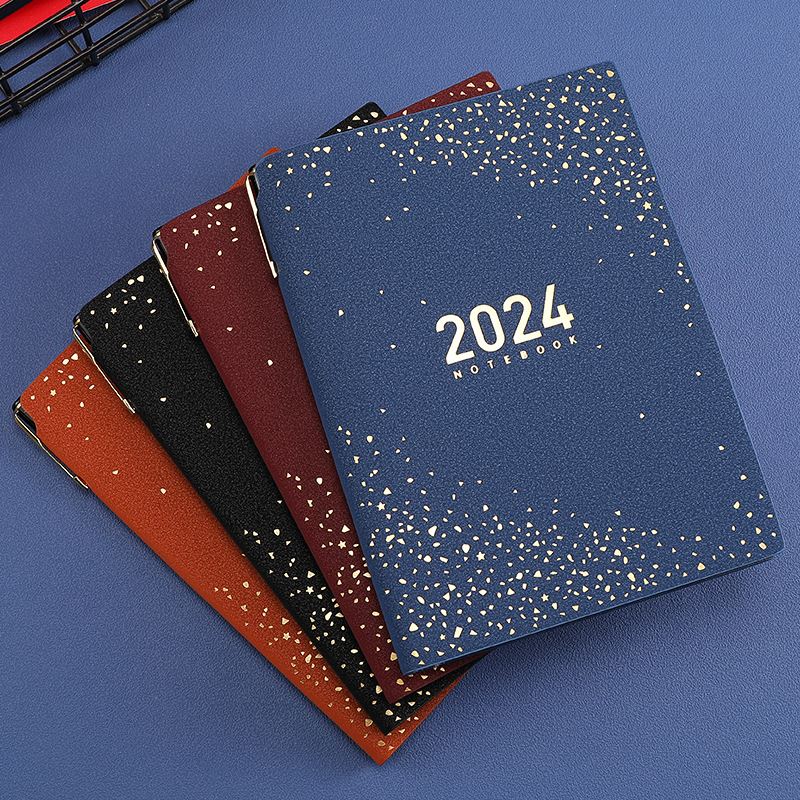2024年英文年历本跨境英文计划本软皮日记本A5日程本效率手册