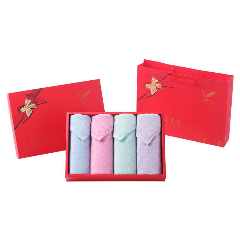 爱竹人红色礼盒(美容巾）AZR-056