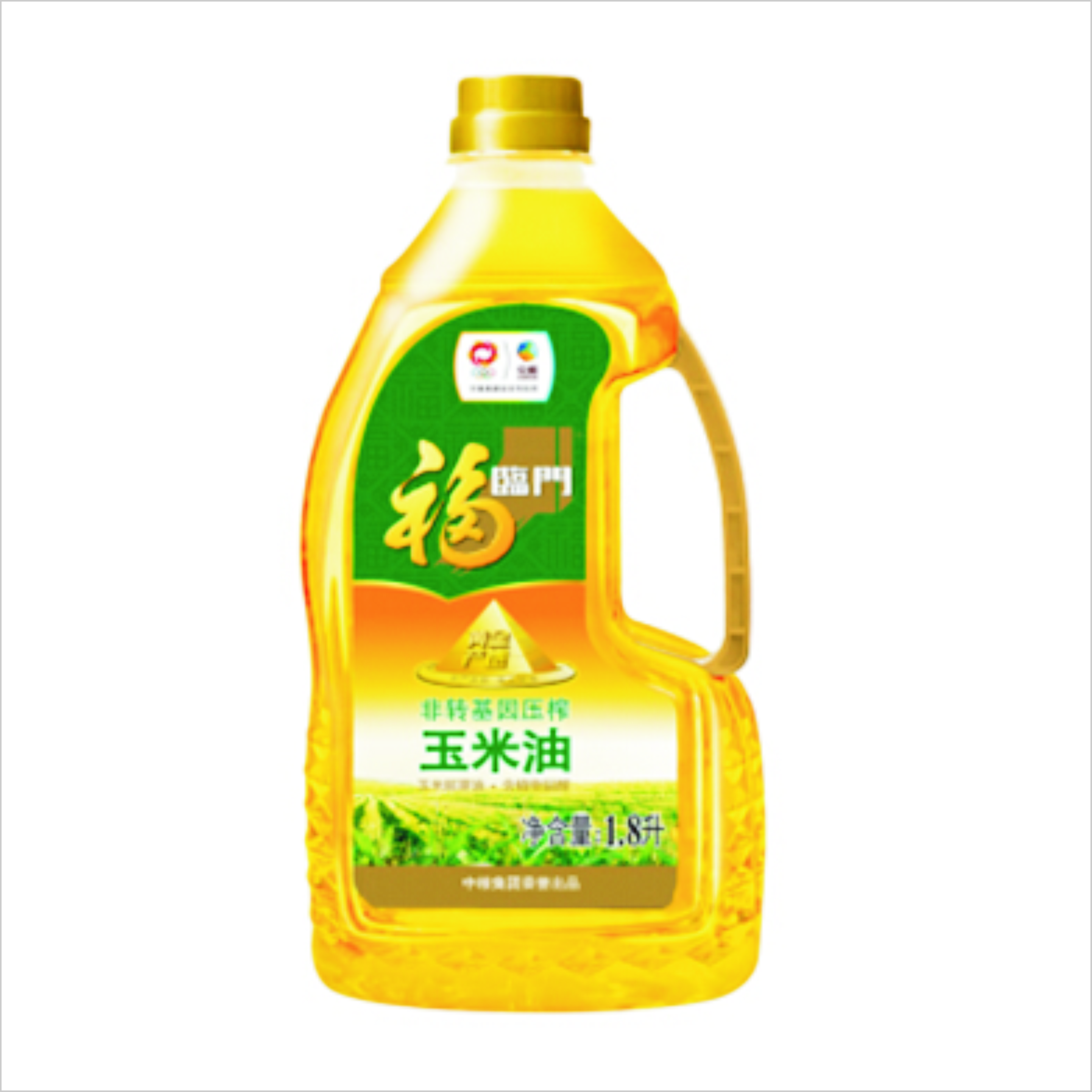 福临门 食用油 非转基因 压榨一级 黄金产地玉米胚芽油1.8L 中粮出品