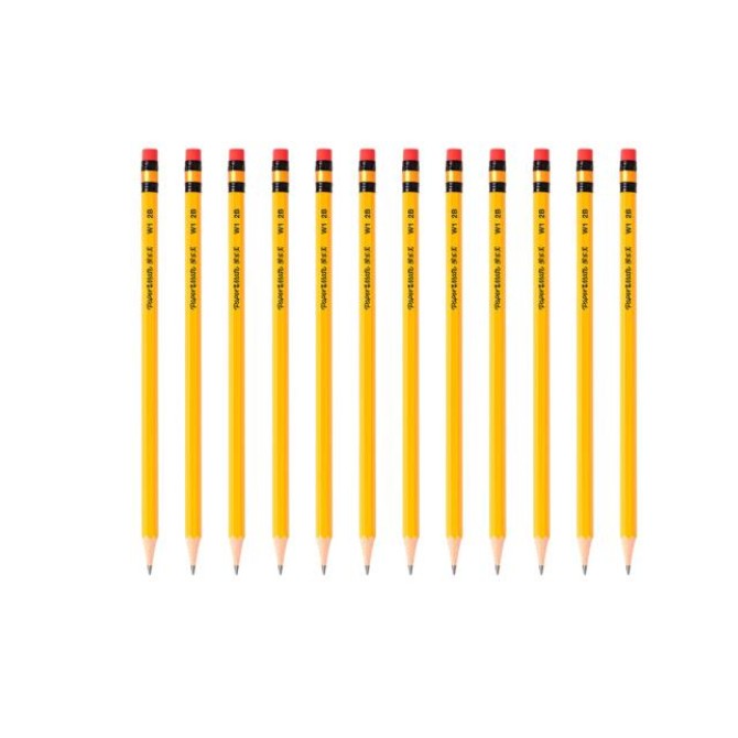 缤乐美木杆铅笔黄色W1 2B六角笔杆