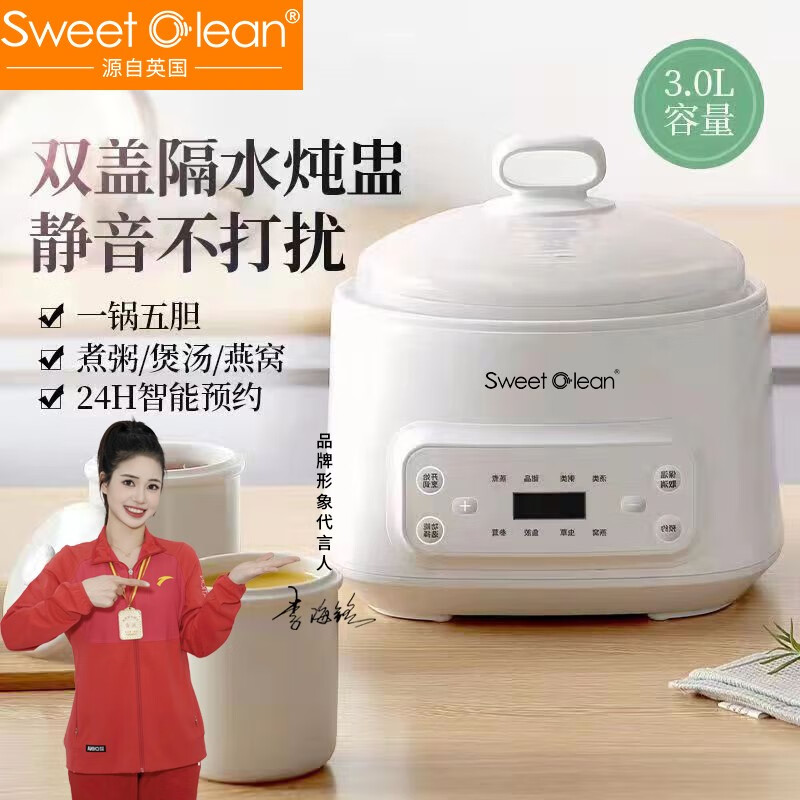 英國(guó)SweetClean多功能智能隔水電燉鍋30A白色