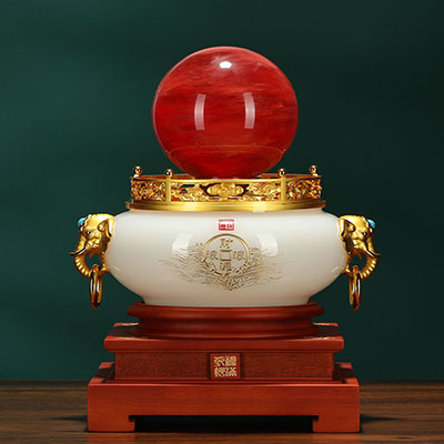 鼎盛精品（小號(hào)）鴻運(yùn)當(dāng)頭聚寶盆招財(cái)擺件開業(yè)喬遷商務(wù)紀(jì)念禮品