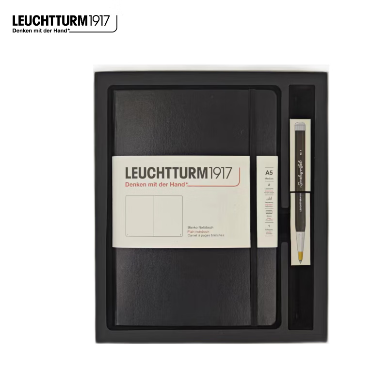 LEUCHTTURM1917燈塔A5硬皮筆記本和旋轉(zhuǎn)筆套裝