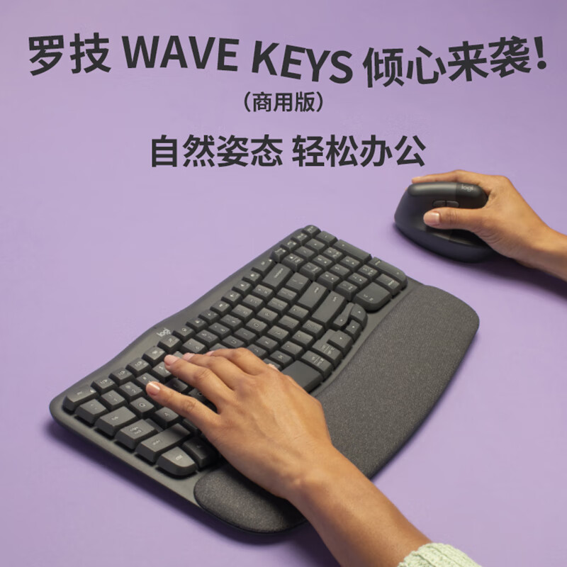 羅技無線人體工學(xué)鍵盤WAVEKEYS（商用款）